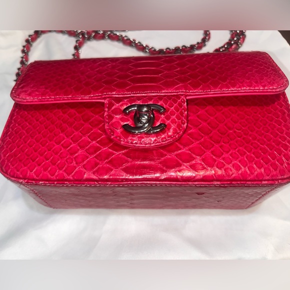 CHANEL Fuchsia Pink Python Mini Bag - Picture 2 of 13